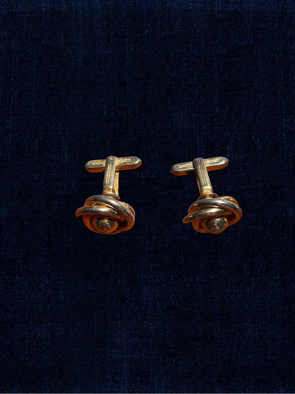 Hickok Gold-Tone Mid- Century Formal Cufflinks and Tie Bar Set with Original Box